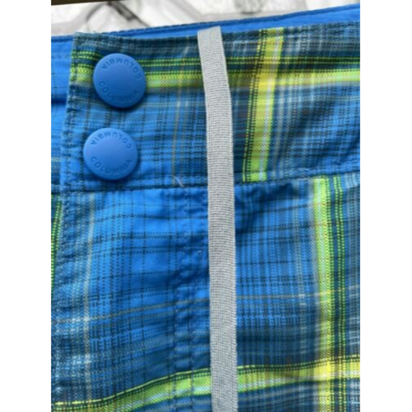 Columbia Waterton Shorts Omni-Shade Sun Protection Hybrid Swim Size 38 Blue Lime - Picture 4 of 7